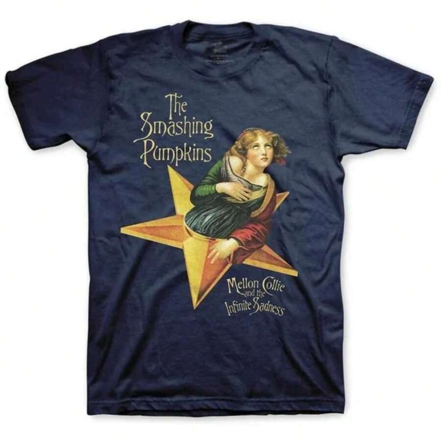 The Smashing Pumpkins Mellon Collie Star Maiden T-Shirt, Men's Alternative Rock Tee, Perfect For Fans Who Love Grunge Vintage - màu đen - Xem 1