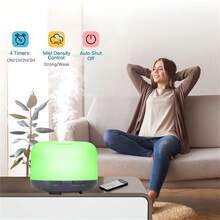 500ml Humidifier Cool Mist Aromatherapy Diffuser With 10 Bottles Of Essential Oil + Remote Control, Night Light Timer Function, And Automatic Shut-Off Silent Design. Ideal For Offices, Living Rooms, And Bedrooms. The Perfect Gift For Friends, Couples, And Parents On Special Occasions. - 1 Dark Wood Grain Humidifier - View 8