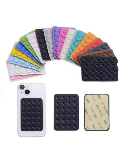 Set de 5 piezas Agarre de silicona para teléfono, Soporte de teléfono con ventosa, Asa de teléfono con manos libres, Soporte de anillo para dedo compatible con iPhone y Android. Es adecuado para la cubierta trasera de vidrio liso del teléfono móvil, no para la cubierta trasera mate y rugosa del teléfono móvil. Color aleatorio