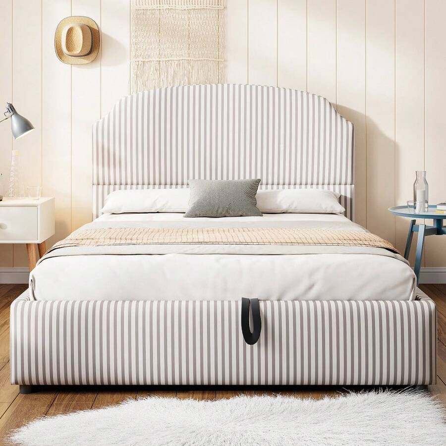 Bed Bases & Foundations - White+ Charcoal + Upholstered + 140cm*200cm - View 1