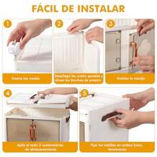 carrito organizador4 Niveles Cajas de AlmacenamientoContenedores de Organizador Plegable de Plástico con Tapas Y Ruedas Carrito Organizador de Para la Sala el Baño y la Cocina - Transparente - Ver 6