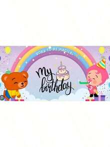 Plim Background Birthday Party Photography Cartoon Photo Background Vinyl Desktop Decoration Supplies 02 - Trắng 2 - Xem 3