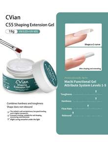 Cvian 塑形延长胶 - 强化、塑形、美甲凝胶、指甲油、增稠凝胶。抚平不平整表面，塑形不回弹，双倍持久，高弹性，不开裂。美甲沙龙/美甲师必备的功能性凝胶。需使用紫外线灯固化。 - 彩色 - 查看 1