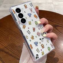 For Samsung Galaxy Z Fold 6 Case | Colorful Toy Animal Print Pattern | Transparent Crystal Clear Slim Hard PC Shockproof Anti-Scratch Full Protective Cover For Z Fold 3 4 5 6 7 Fold Case - Clear - View 4