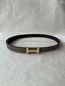 1.4 Cm Wide New Women's Belt With Korean Simple Design And Gold "H" Shaped Cross Buckle - Multicolor - View 17