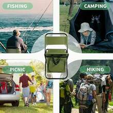 1pc Portable Folding Fishing Chair With Cooler Bag - Lightweight Outdoor Stool, Compact Foldable Design, Suitable For Fishing, Hunting, Beach, Camping, With Portability And Beverage Storage Function - Multicolor - View 9