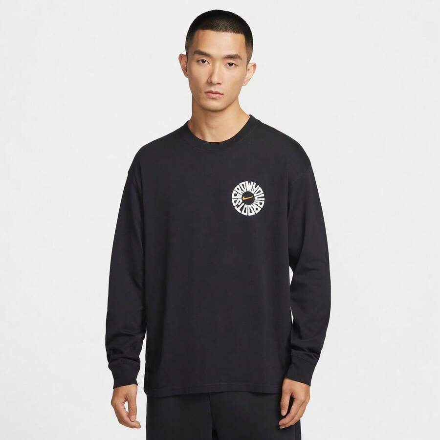 Nike Men's AS M NK TEE LSE LS OC F1 Long Sleeve T-Shirt, Knitted Collarless Long TIH4134-010 - Black - View 1