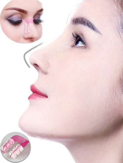 1pc/5pcs Pink U-Shaped Nose Clip, Used For Lifting And Correcting Nose Bridge. A Facial Beauty Tool, Ergonomic Design. Made Of Lightweight Durable Plastic, Non-Irritating To Nose Or Skin. Easy To Use, Helps Achieve Straight And Prominent Nose Bridge.
