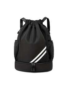 Mochila con cordón impermeable con compartimento para zapatos, bolsa deportiva de gran capacidad unisex con correas de hombro ajustables, adecuada para baloncesto, fitness, yoga, viajes al aire libre, escuela - Multicolor - Ver 10