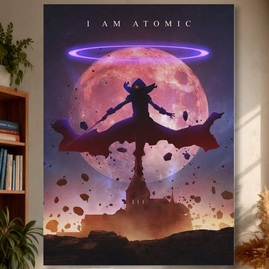 Framed  I Am Atomic Poster The Eminence In Shadow Canvas Painting Picture For Home Wall Decor - Đóng khung - Xem 1