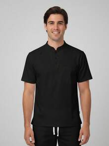 Uniforme Quirúrgico OSLER  Verano    Regular    Botón delantero  Bolsillo - Negro - Ver 2