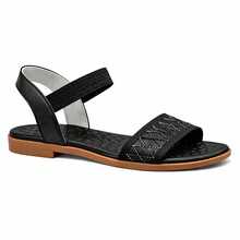 ALLEAN Flat Sandal With Elastic. - SB BLACK/GLOSSY BLACK - View 2
