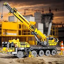 600pcs City Series Mechanical Crane Building Blocks Set, Yellow Engineering Crane Model, Movable, Rotatable, Lifting, Suitable As Birthday, Christmas Or Halloween Gift For Collectors - Vehicle Building Blocks - View 6