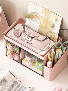 桌面化妆工具文具收纳盒，学生桌面文具子弹笔记收纳盒，抽屉式收纳盒，儿童发饰收纳盒，桌面子弹笔记笔筒，置物架 - 彩色 - 查看 1