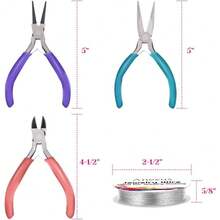 7 Pcs Jewelry Tools Set - Pliers, Wire Cutters & Craft Wire For Jewelry Repair & Making - Multicolor - View 4
