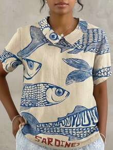 Đầm nữ dáng rộng thoải mái in họa tiết vảy cá, thích hợp cho kỳ nghỉ xuân/hè. - Nhiều màu - Xem 3