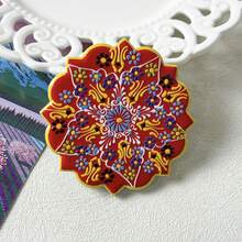 1件复古可爱土耳其风格花卉对称几何图案浮雕陶瓷材质，适用于家居装饰、冰箱贴、白板贴、旅行纪念品以及节日/生日礼物。 - 花朵冰箱貼 - 查看 12