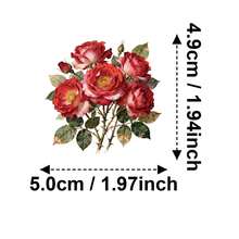 56款婚礼装饰玫瑰贴纸套装，珍珠点缀和心形PET贴纸，适用于浪漫项目、邀请函和礼品标签，透明全息贴纸 - 56 - 查看 6