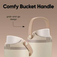 Owa - Stainless Steel Construction With Built-In Straw And Handle, Designed For Travel, Campus, And Sports, 30 Oz Capacity, Leak-Proof Design - 30 Oz - Light Brown (Light Roast) - 淺棕色 - 查看 4