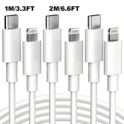 [1 pieza/2 piezas] Cable USB C a Lightning [Certificado MFi] de carga rápida, cable de datos de carga rápida de relámpago compatible con cargador de , cable de carga rápida compatible con iPhone 14/13/12/11 X XS XR 8 Plus y talla grande, cable de carga USB compatible con iPhone 11 12 13 14 6 6S 7 8 Plus X XR Pro Max, regalo del Día de la Mujer, celebración de cumpleaños