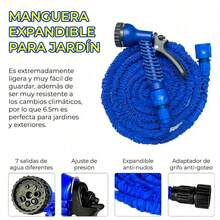 Manguera Flexible Expandible 6.5 Metros Con Pistola Ligera Cómodo-7 MODOS DE ASPERSIÓN-Envío local - Azul - Ver 6