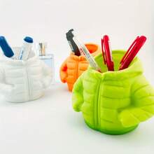 1pc Creative Down Jacket-Style Plastic Pen Holder, 3D Printed, Desk Decoration Item, Creative Pen Holder, Suitable For Storing Pens On A Desk,Makeup Brushes.Desktop Organizer, Pens Not Included. A Gift For Friends And Classmates. - Multicolored - View 10