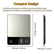 1pc 10kg/22lb Digital Kitchen Scale, Stainless Steel Material, Easy To Clean, Suitable For Baking And Cooking, 1g Precision, LCD Display, Tare Function, ABS Material, Food-, Requires 2 AAA Batteries (Not Included), Precise Ingredient Measurement | Modern Kitchen Scale | Durable ABS Structure - Multicolor - View 6