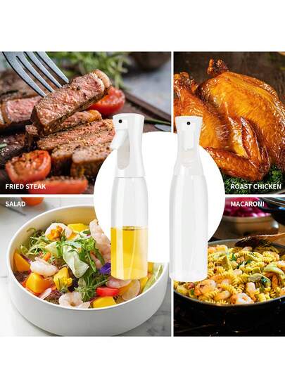 1 bình xịt dầu áp suất cao trong suốt, bình dầu cho nồi chiên không dầu, bình dầu nướng BBQ ngoài trời di động, bình xịt dầu áp suất cao dùng trong gia đình, kiểm soát lượng dầu nấu ăn chính xác, vật dụng thiết yếu cho nhà bếp và du lịch ngoài trời.