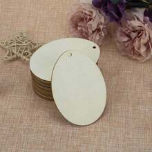 10个未上漆的木制复活节彩蛋，可用于DIY工艺品、绘画、圣诞节、生日派对、春季家居装饰，营造欢乐复活节氛围。 - 米色 - 查看 9