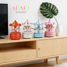 Caja De MúSica CláSica Accionada A Mano, Regalo De CumpleañOs Creativo Y RomáNtico Para Parejas, Elegante DecoracióN De Escritorio, Caja De MúSica De Carrusel Giratorio A Cuerda, Ornamento Musical Con TemáTica De Caballos Blanco-Rosa-Rojo-Azul, Caja De MúSica Decorativa Para DecoracióN De PasteleríA Y Ocasiones De Regalo, Caja De MúSica Giratoria - azul - Ver 10