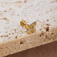 1pc Elegant Titanium Steel Butterfly Stud Earrings, Suitable For Women's Daily Wear - Butterfly - View 11