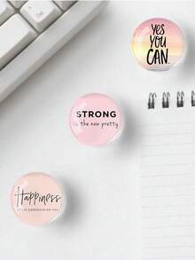 12张/套 随机励志语录水晶玻璃冰箱磁性白板贴纸，创意DIY最佳生日礼物 - 多色 - 查看 4