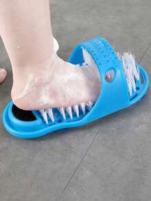 带吸盘的足部磨砂器，塑料材质，聚酯纤维刷毛，淋浴地板去死皮器，足部按摩清洁器，淋浴足部磨砂垫 - 淋浴足部清洁器，去除老茧和死皮，男女通用足部按摩垫，舒缓足部酸痛，防滑吸盘，足部护理工具，美甲工具，身体护理工具，情人节礼物 - 多色 - 查看 3