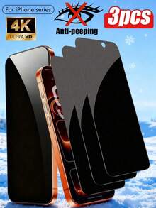 ZYSHI 适用于 17/15/16/14/11/12/13 Pro Max、XS Max/XR/X/15 的 3 片装隐私钢化玻璃屏幕保护膜，适合作为生日礼物送给家人和朋友。 - 無色 - 查看 28