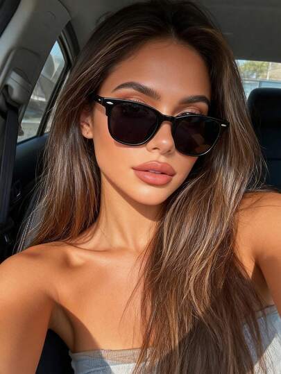 1pc Women Geometric Full Frame Personalized Exquisite All-Match Fashion Glasses For Holiday Gift Shopping Club Family Outings Date Night Outfits Fashion Accessories Suitable For All Face Shapes