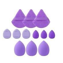 12 Pcs Makeup Sponge Blender Sponges For Liquid, Cream, And Powder, Make Up Sponges For Foundation Powder Puff Face Triangle Face Makeup Puff Wet Dry Dual-Use (Purple) - Bộ 12 món màu tím - Xem 3