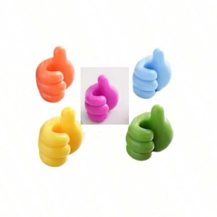 5个/包 混色创意可爱电线整理器拇指钩夹 - 大拇指理線器 - 查看 6