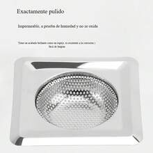 Cubierta de drenaje de acero inoxidable de alta resistencia - recinto de ducha antiobstrucción, bañera y canasta de drenaje del fregadero con recolector de cabello - rejilla de drenaje de baño resistente a la corrosión, adecuada para cocinas y baños - cubierta de drenaje fácil de limpiar, colector de cabello del drenaje de la ducha, filtro del fregadero de la cocina, diseño perforado, malla de metal duradera, material resistente a la oxidación, mejoras para el hogar. - 1 - Ver 6