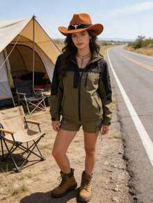 Men Women Cowgirl Hat Wide Brim Stylish Bull Head Belt Leather Design Western Cap For Daily Life Party - Màu Khaki - Xem 4