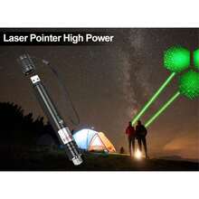 Luz verde con carcasa azul, recargable, ideal para presentaciones en pantalla de TV. Luz de largo alcance para acampar y hacer senderismo. - Blanco - Ver 5