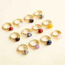 1PC Natural Crystal Amethyst Small Ball Ring Quartz Minerals Jewelry Quartz Women Fashion Ring Reiki Healing Jewelry Mother's Day Gift - Ring - View 1