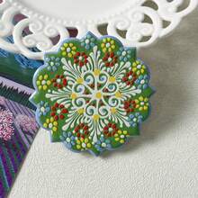 1件复古可爱土耳其风格花卉对称几何图案浮雕陶瓷材质，适用于家居装饰、冰箱贴、白板贴、旅行纪念品以及节日/生日礼物。 - 花朵冰箱貼 - 查看 15