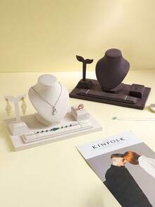 INS Style Black Velvet Jewelry Display Set, Necklace Earring Ring Storage Rack, Live Streaming Display Props - Black - View 5