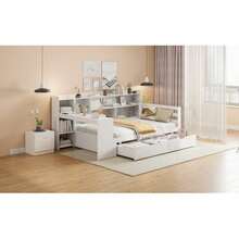 Bed Bases & Foundations - White + Wood + 90cm*200cm - View 6