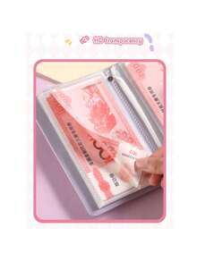 1pc New Shiny Cash Savings Passbook A6 Wallet, Can Hold Bills, Popular Budgeting Notebook - Multicolor - View 8