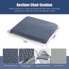 HOMBYS Tufted Furry Recliner Seat Cushion For Elderly Foam Curved Edge Large Square Seat Cushion For Recliner Chair, Floor Pillow, Office Chair, Car, No Pressure On Thighs(Grey, 20 * 18 * 3in) - Grey - View 3