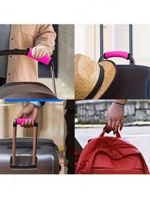 Personalized Heart-Shaped Luggage Cover And Handle Wrap - Customizable With Floral Patterns, Names And Text, Universal Size 18-32 Inch Luggage Protector, Travel Suitcase Cover, Bag Wrap - Multicolor - View 6