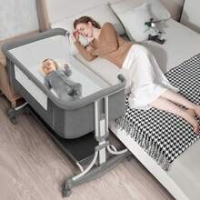 cunas para bebésMuja 3 en 1 Cuna Colecho Cuna con Mosquiteras y Cesta de Almacenamiento Cambiador Cinturón de  8 Altura Ajustable Portátil y Plegable - Modelo A - Ver 1