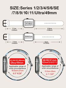 1pc Mutant Blue Strawberry Soft Elastic Breathable Comfortable Replacement Watch Band, Suitable Compatible With Samsung, , Honor Smartwatches, 38mm 40mm 41mm 45mm 44mm 42mm 46mm 49mm, Fashionable Casual Multi-Color Silicone Watch Band Compatible With Apple Watch Ultra SE/11/10/9/8/7/6/5/4/3/2/1 - Multicolor - View 6