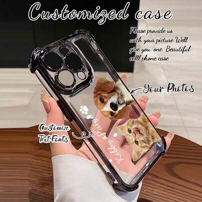 1 ốp lưng điện thoại DIY in ảnh thú cưng tùy chỉnh với nền có thể tháo rời, bảo vệ góc bằng lớp mạ điện, in UV độ phân giải cao, chống sốc. Tương thích với Apple 17Air/16promax/16pro/15promax/14promax/13promax/13pro/15pro, A05/A04/A11/A24/A25/A26/A33/A12/A13/A14/A15/A52/A54/A55, S23Ultra/S24Ultra/A52S/13C/A15, Honor X6A/X7B/X8B/X6, SAM, Redmi - Thích hợp để cá nhân hóa, sử dụng hàng ngày hoặc làm quà tặng. Phiên bản quốc tế, không phải phiên bản nội địa.